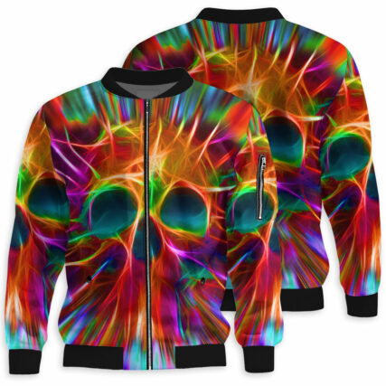 Skull Rainbow Color Love Cool Style - Bomber Jacket - Owl Ohh - Owl Ohh