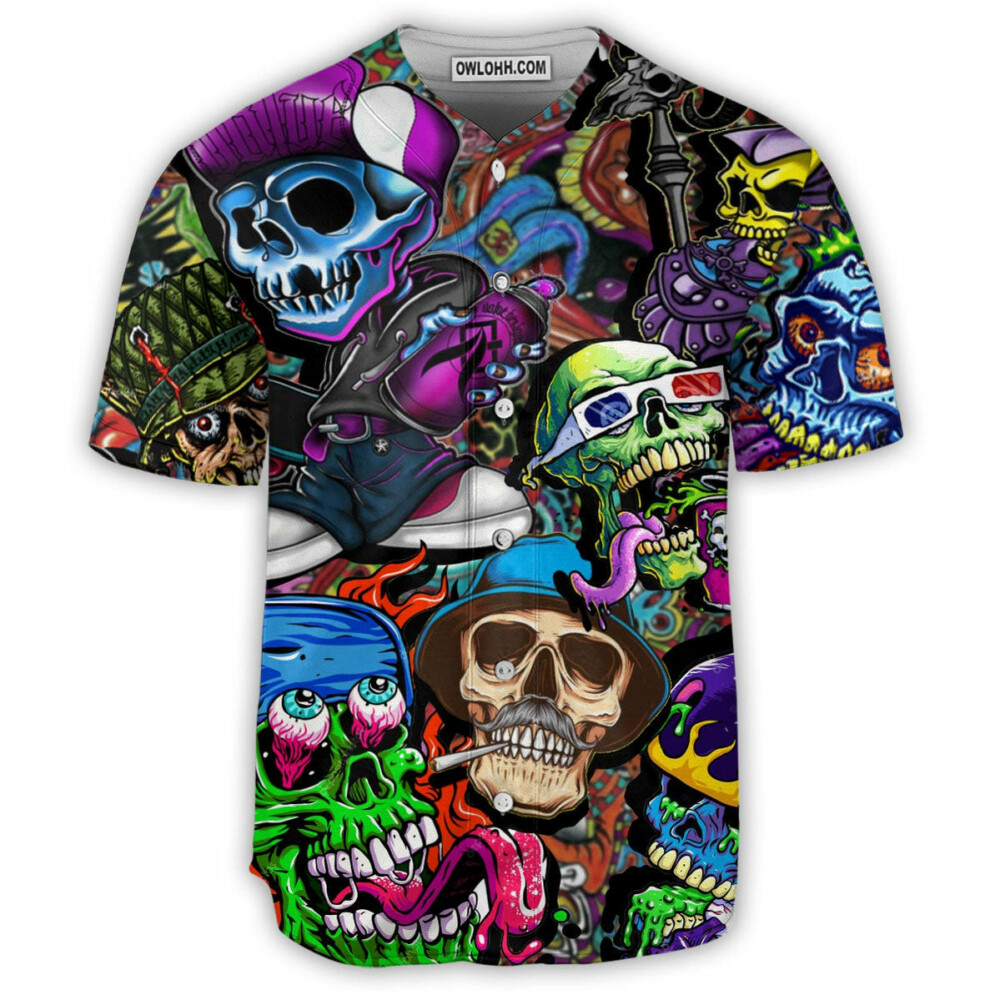 Skull Painting Colorful Mix - Baseball Jersey - Owl Ohh - Owl Ohh