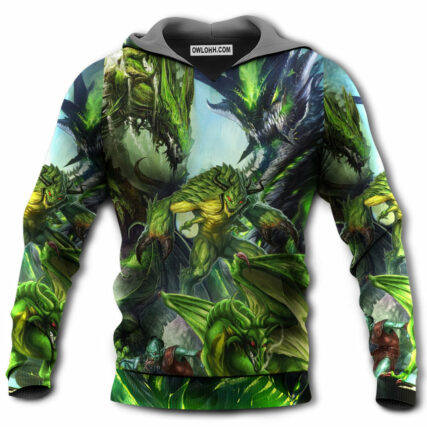 Dragon Green Skull Lover Art Style - Hoodie - Owl Ohh - Owl Ohh