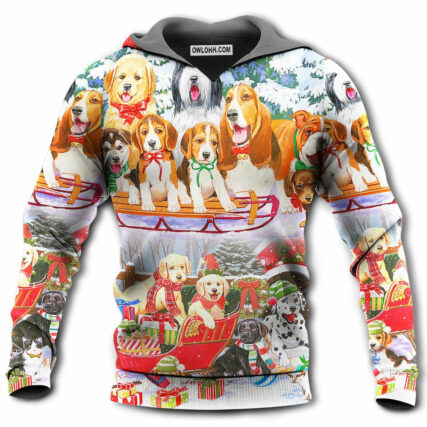 Dog Snowman Christmas Tree Merry Xmas - Hoodie - Owl Ohh - Owl Ohh