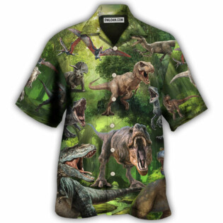 Dinosaur Cool In The Forest Style - Hawaiian Shirt - Owl Ohh - Owl Ohh
