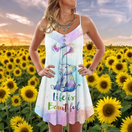 Elephant Loves Summer Life Is Beautiful - Summer Dress - Owl Ohh - Owl Ohh