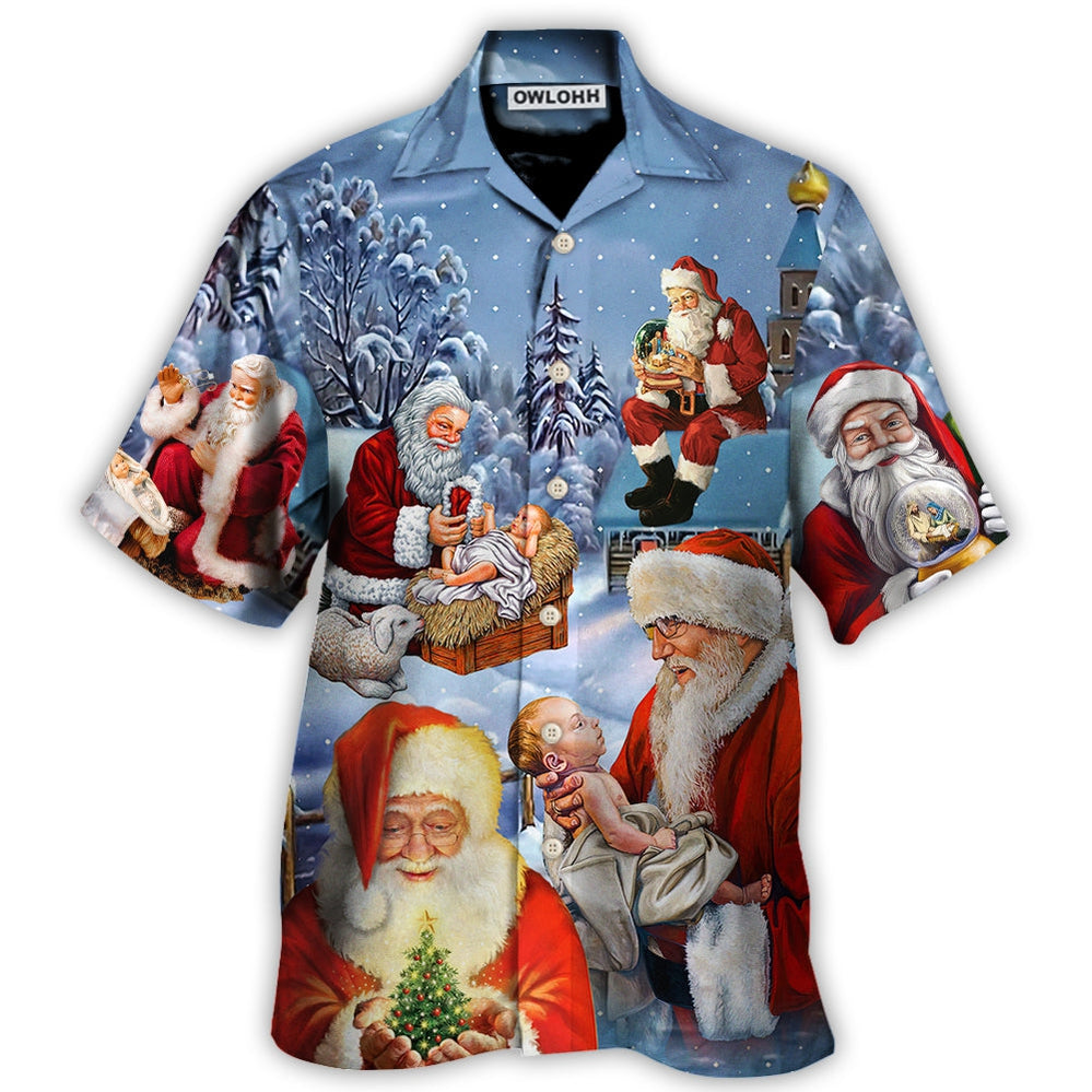 Christmas Santa Love Jesus Happy Xmas Is Coming - Hawaiian Shirt - Owl Ohh - Owl Ohh