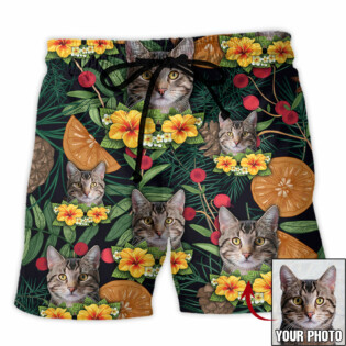 Cat Tropical Various Style Custom Photo - Beach Short - Owl Ohh - Owl Ohh