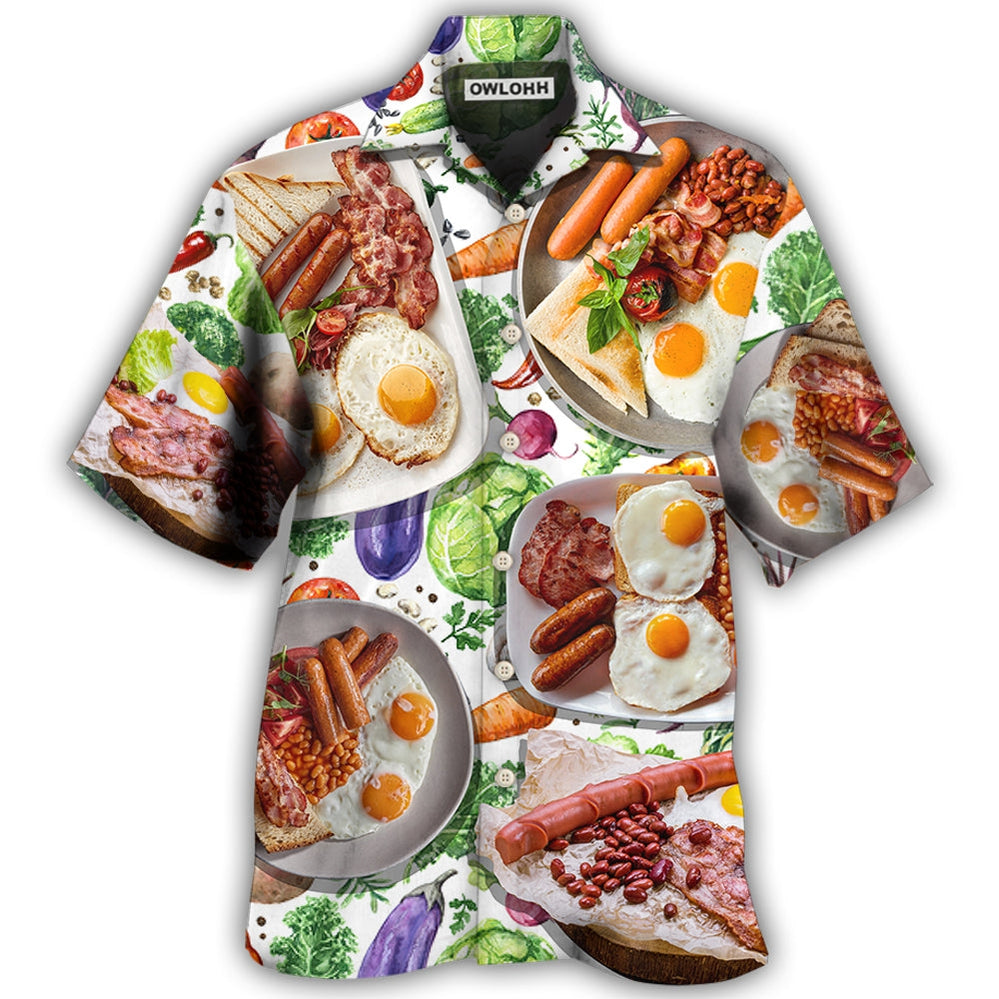 Food Breakfast Sausage Art Style - Hawaiian Shirt - Owl Ohh - Owl Ohh