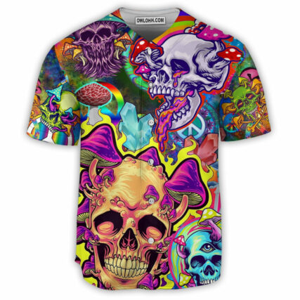 Skull Rainbow Smile - Baseball Jersey - Owl Ohh - Owl Ohh