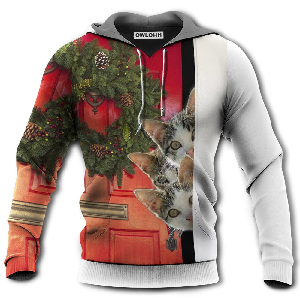 Christmas Cat Looking Forward To Christmas - Hoodie - Owl Ohh - Owl Ohh