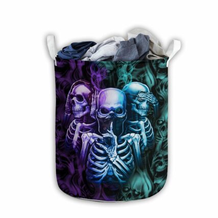 Skull Neither Hear Nor See - Laundry Basket - Owl Ohh - Owl Ohh