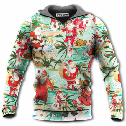 Christmas Santa Vacation Beach Joyful - Hoodie - Owl Ohh - Owl Ohh
