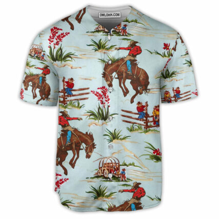 Horse Cowboy Native Art - Baseball Jersey - Owl Ohh - Owl Ohh