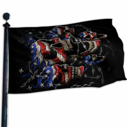 Skull Love America Forever - House Flag - Owl Ohh - Owl Ohh