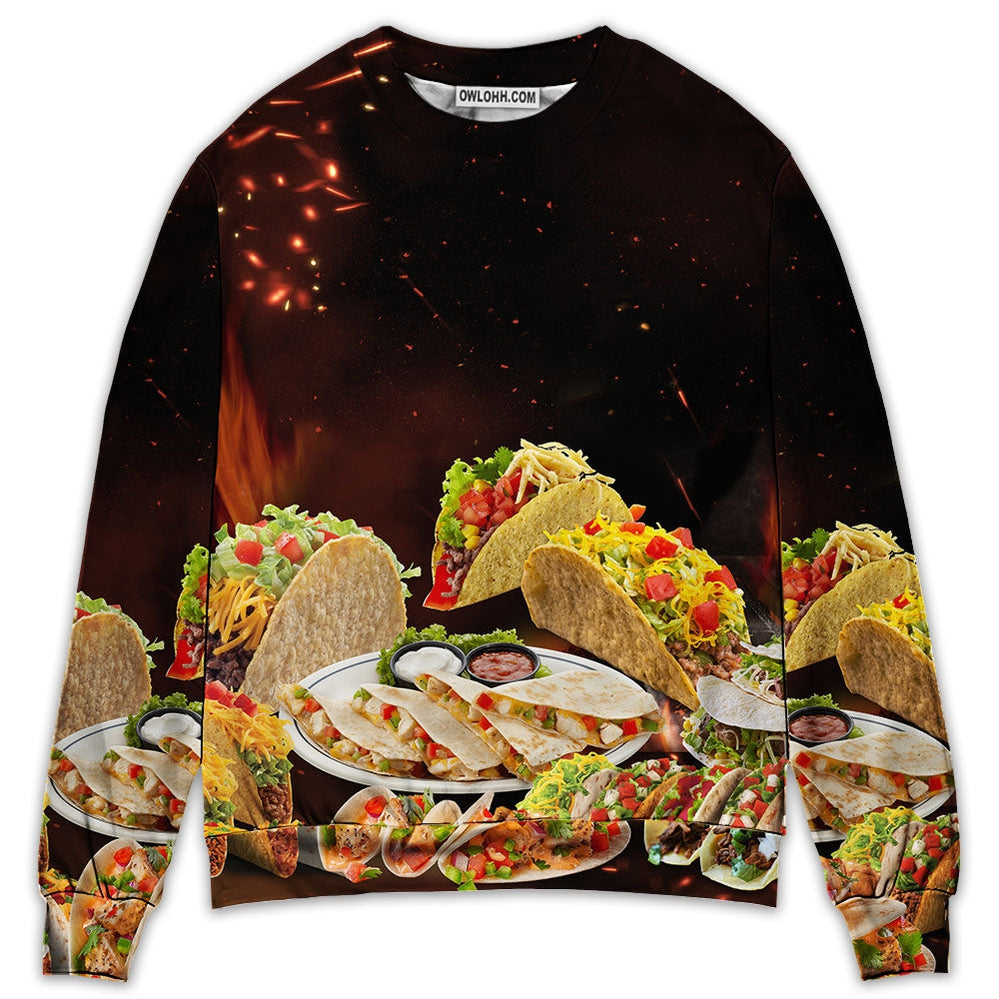 Food Tacos Fast Food Delicious - Sweater - Ugly Christmas Sweaters - Owl Ohh - Owl Ohh