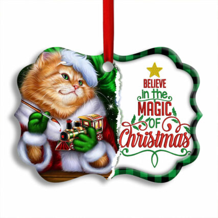 Christmas Cat Cute Kitten Meowy Xmas - Horizontal Ornament - Owl Ohh - Owl Ohh