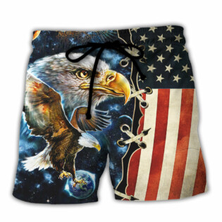 America Eagle Amazing Galaxy - Beach Short - Owl Ohh - Owl Ohh