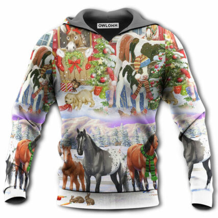 Christmas Farm Merry Xmas To Everyone - Hoodie - Owl Ohh - Owl Ohh