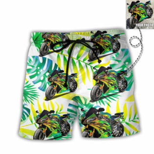 Motorcycle My Sweet Lover Custom Photo - Beach Short - Owl Ohh - Owl Ohh