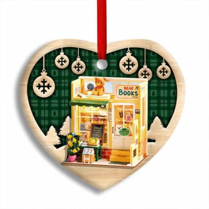 Bookstore Christmas Book Lover Snowflower - Heart Ornament - Owl Ohh - Owl Ohh