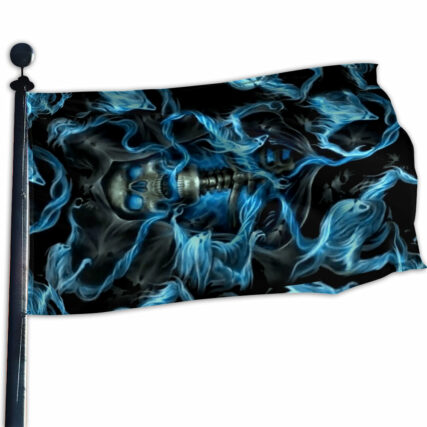 Skull Black Ground Thunder - House Flag - Owl Ohh - Owl Ohh