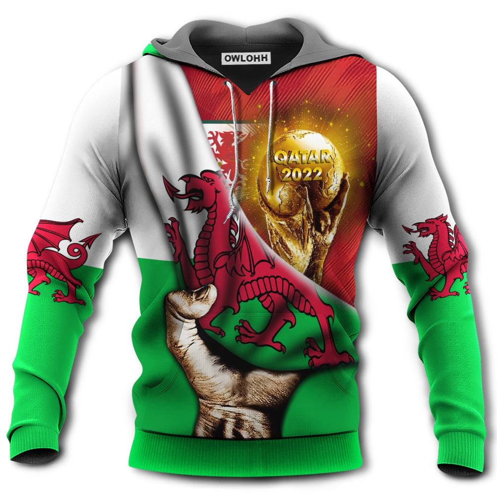 World Cup Qatar 2022 Wales Will Be The Champion Flag Vintage - Hoodie - Owl Ohh - Owl Ohh