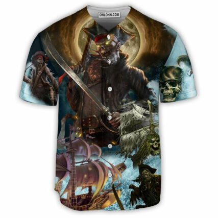 Skull Pirates Love Ocean - Baseball Jersey - Owl Ohh - Owl Ohh