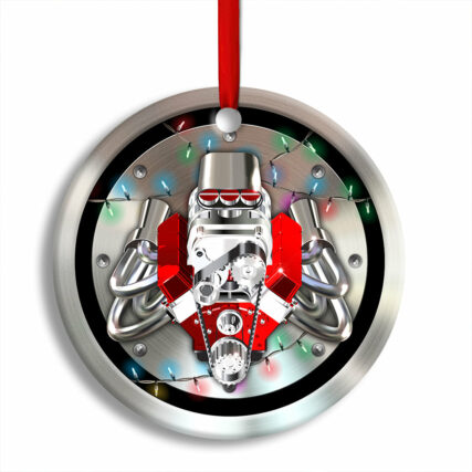 Hot Rod Christmas Metal And Light Custom Photo Personalized - Circle Ornament - Owl Ohh - Owl Ohh