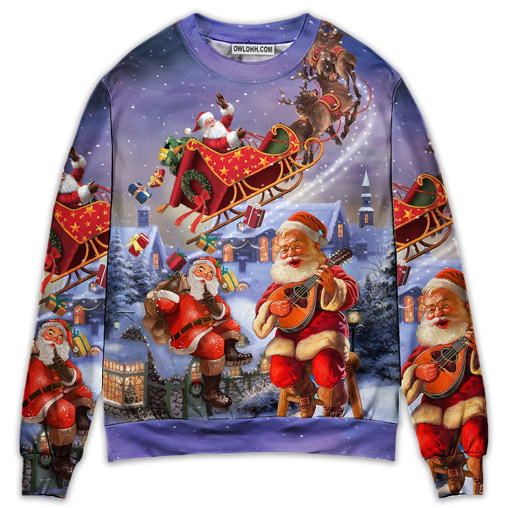 Christmas Santa Claus Funny Art Style - Sweater - Ugly Christmas Sweaters - Owl Ohh - Owl Ohh