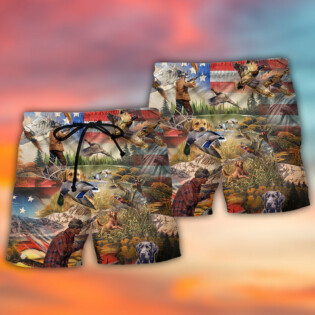 Hunting Independence Day Mallard Duck - Beach Short - Owl Ohh - Owl Ohh
