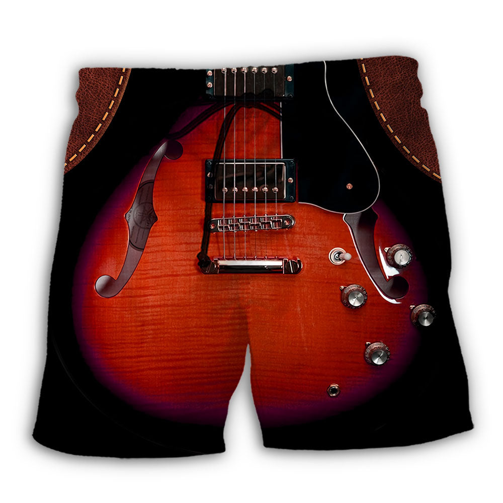 Guitar Red Vintage Leather - Beach Short - Owl Ohh - Owl Ohh