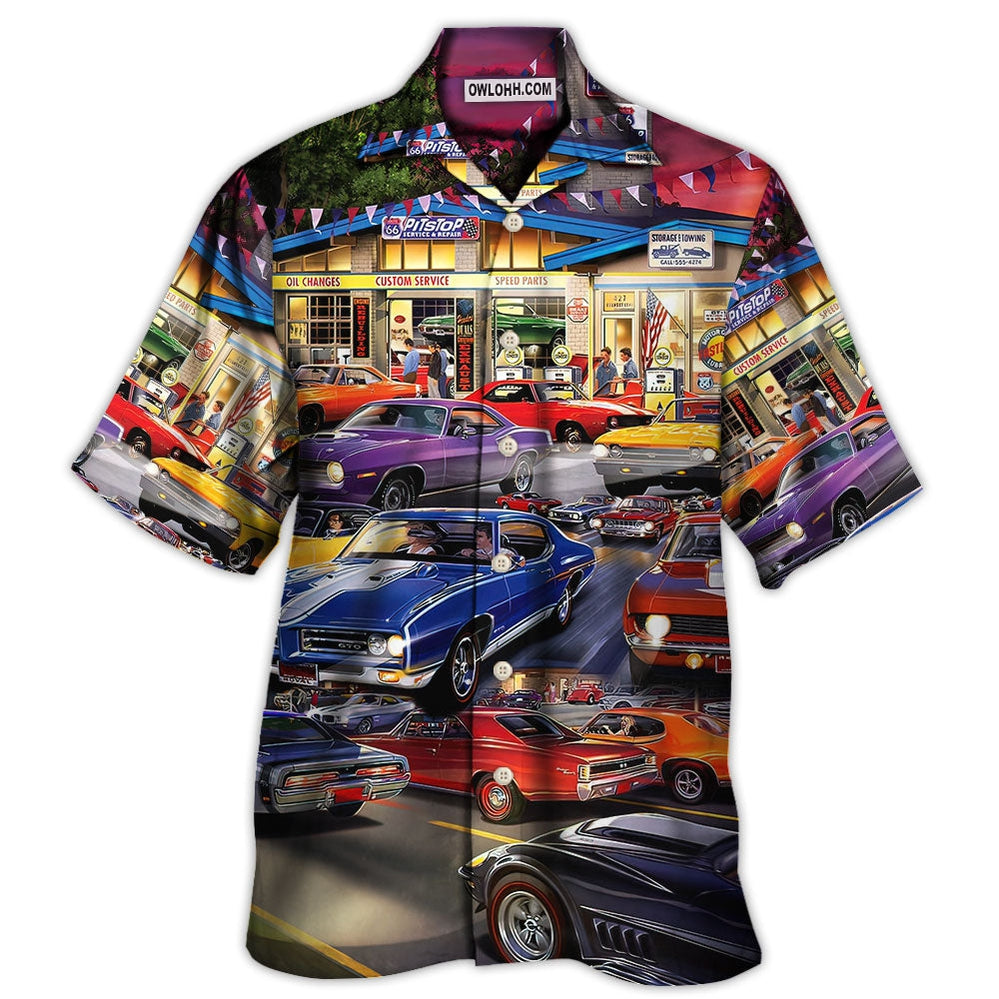 Car Classic Muscle Car Service - Hawaiian Shirt - Owl Ohh - Owl Ohh