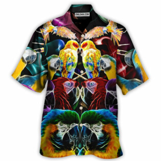 Parrot Wild Animal Neon Colorful - Hawaiian Shirt - Owl Ohh for men and women, kids - Owl Ohh