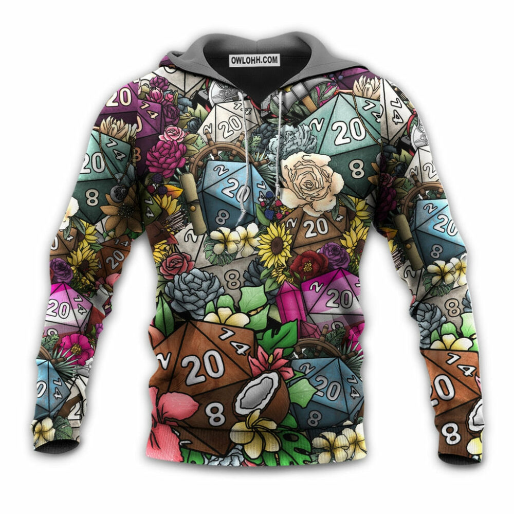 D20 Loves Flowers Hippie Beautiful - Hoodie - Owl Ohh - Owl Ohh