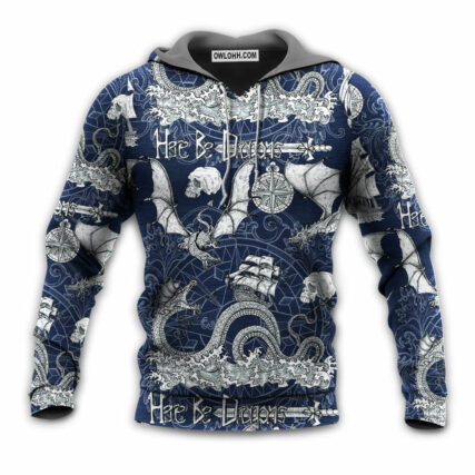Dragon With Skull Old Ship Sea Life - Hoodie - Owl Ohh - Owl Ohh