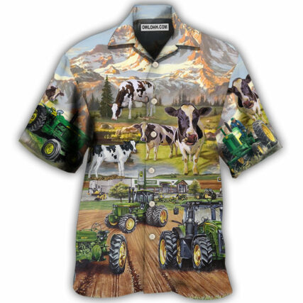 Tractor And Cow Farm Lover - Hawaiian Shirt - Owl Ohh - Owl Ohh