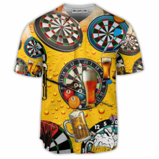 Dart And Beer Love Life Style - Baseball Jersey - Owl Ohh - Owl Ohh