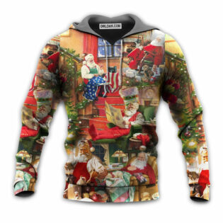 Christmas Santa Claus In Daily Life - Hoodie - Owl Ohh - Owl Ohh