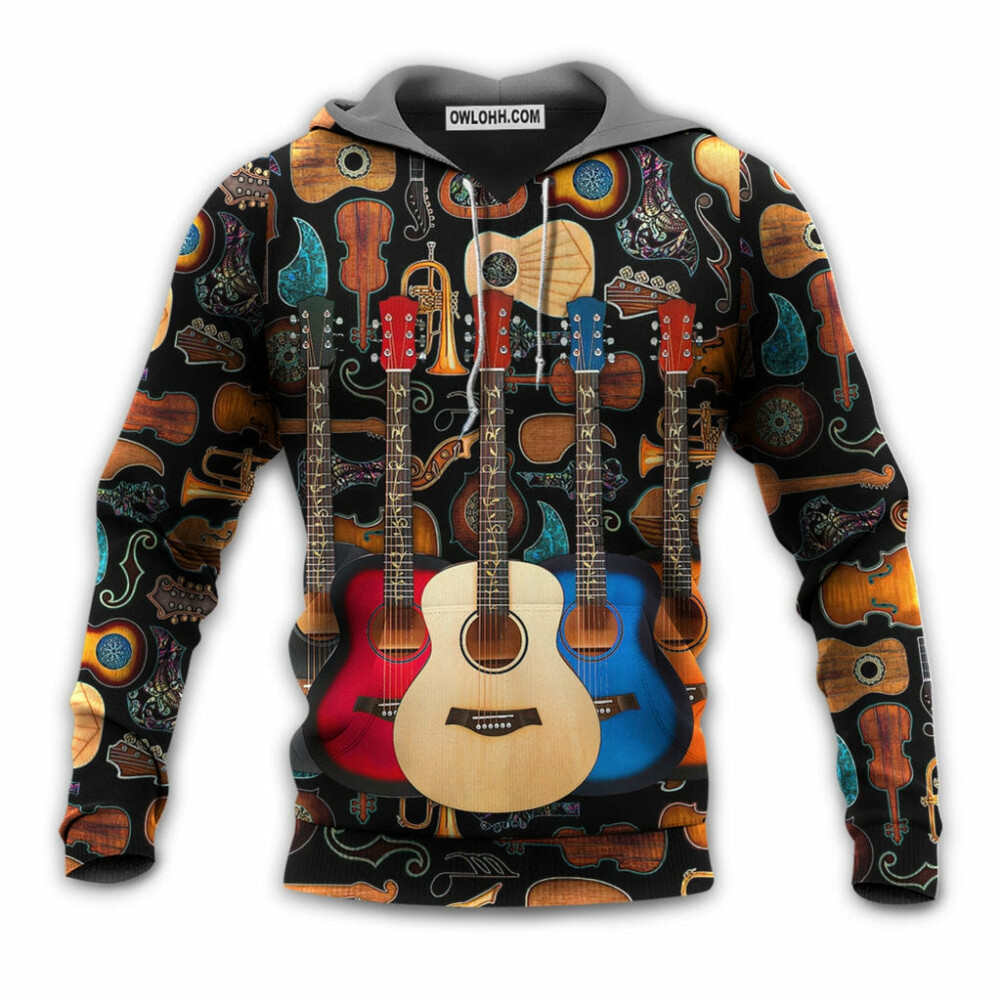 Guitar Lover Happy Life With Music - Hoodie - Owl Ohh - Owl Ohh