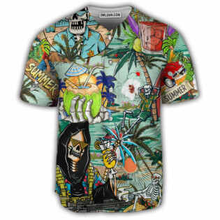 Skull Chill Out Summer Beach - Baseball Jersey - Owl Ohh - Owl Ohh