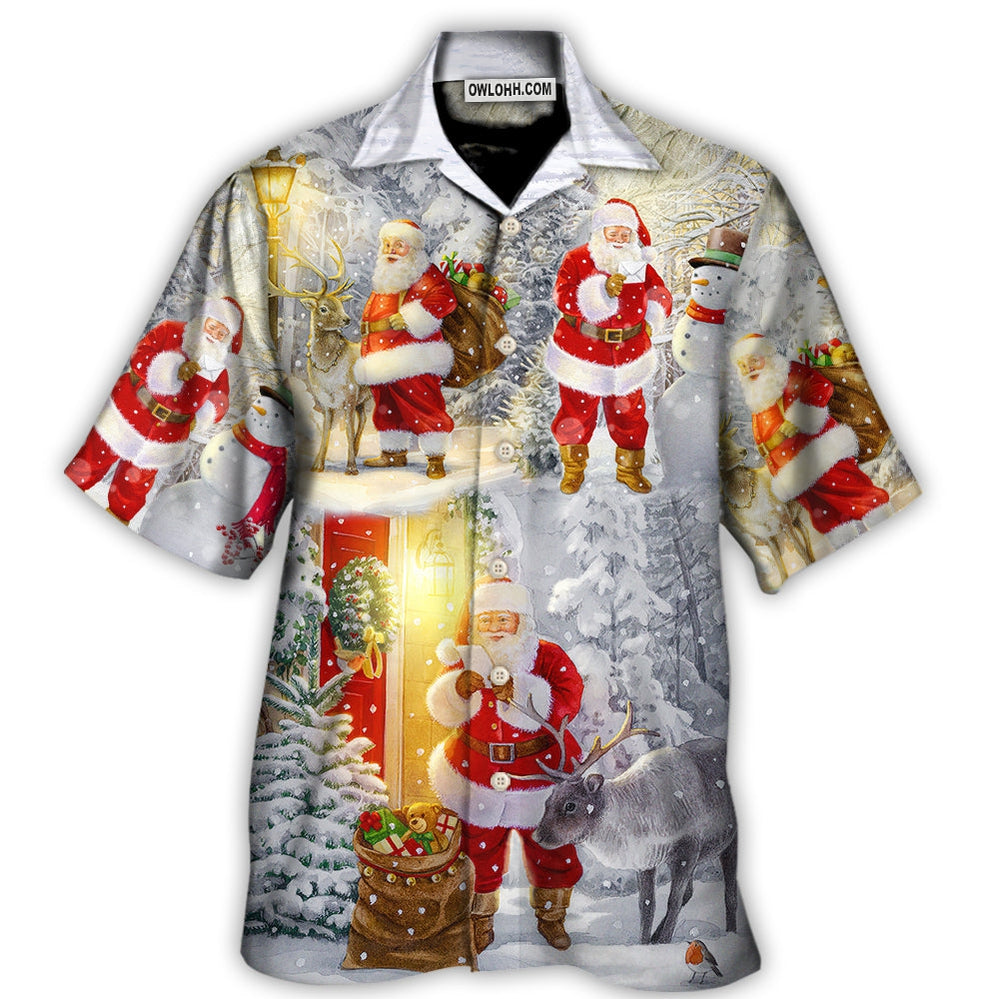Christmas Santa Claus Lover Animal Light Story Art Style - Hawaiian Shirt - Owl Ohh - Owl Ohh