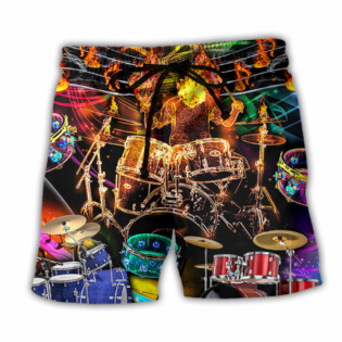 Drum Is My Life Light Colorful Style - Beach Short - Owl Ohh - Owl Ohh