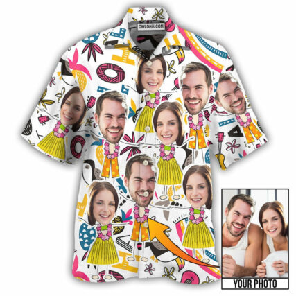 Face Custom Photo Aloha Couple - Hawaiian Shirt - Owl Ohh - Owl Ohh