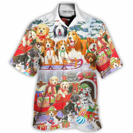 Dog Snowman Christmas Tree Merry Xmas - Hawaiian Shirt - Owl Ohh - Owl Ohh