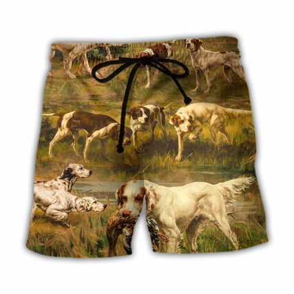 Hunting Dog Hunting Duck Art Style - Beach Short - Owl Ohh - Owl Ohh