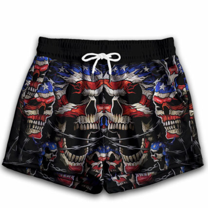 Skull Love America Forever - Women's Casual Short - Owl Ohh - Owl Ohh