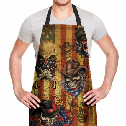 Skull Cowboy America Retro - Adjustable Apron - Owl Ohh - Owl Ohh
