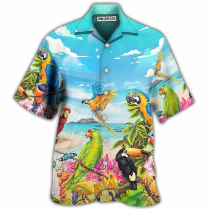 Parrot Beach And Sky Art - Hawaiian Shirt - Owl Ohh - Owl Ohh