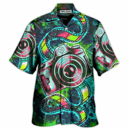 Camera Abstract Colorful Retro Amazing Camera - Hawaiian Shirt - Owl Ohh - Owl Ohh