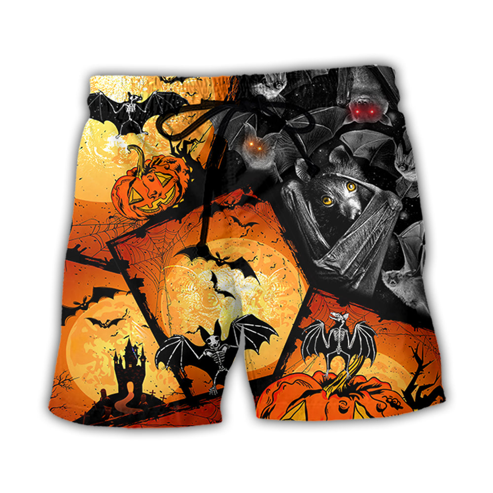 Halloween Bat Pumpkin Scary - Beach Short - Owl Ohh - Owl Ohh