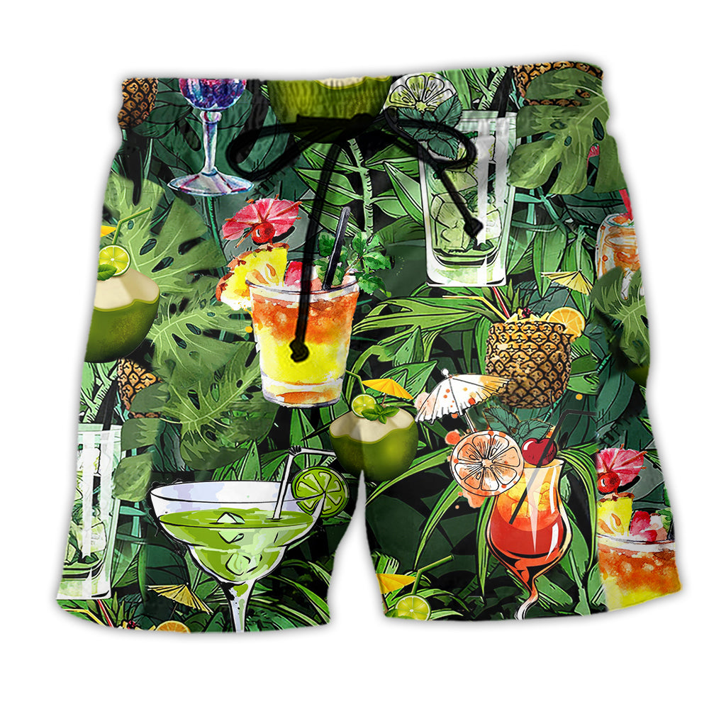 Cocktail And Fruit Hello Summer - Beach Short - Owl Ohh - Owl Ohh