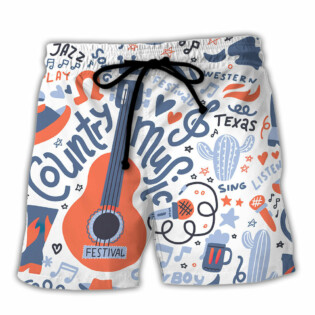 Guitar Country Music Festival Elements - Beach Short - Owl Ohh - Owl Ohh