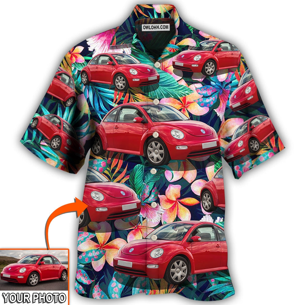 Car Beetle Car Luxury Tropical Flower Custom Photo - Hawaiian Shirt - Owl Ohh - Owl Ohh